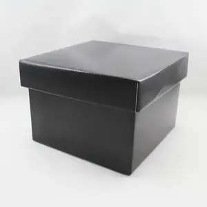 Medium Square Box and Lid 17x17x12cm height Black