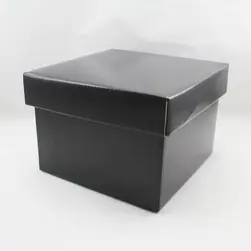 Medium Square Box and Lid 17x17x12cm height Black