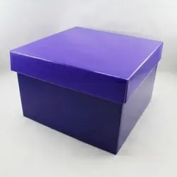 Large Square Box and Lid 22x22x14cm height Purple