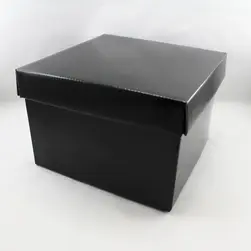 Large Square Box and Lid 22x22x14cm height Black
