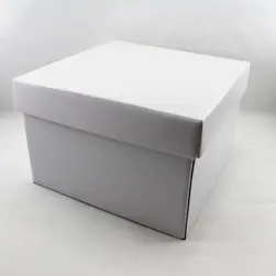 Large Square Box and Lid 22x22x14cm height White