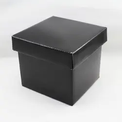 Small Square Box and Lid 13x13x12cm height Black