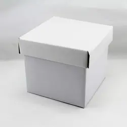 Small Square Box and Lid 13x13x12cm height White