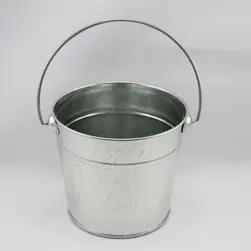 Small Tin Bucket with Handle 12x11cm height Silver