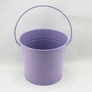 Small Tin Bucket with Handle 12x11cm height Lavender