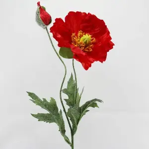 Poppy Spray 40cm Rust Red