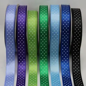 White Dot Satin Ribbon 15mm #2