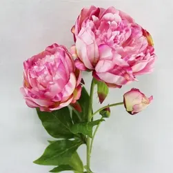 Large Peony Flower Spray 77cm Dark Pink