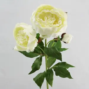 Large Peony Flower Spray 77cm Cream