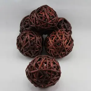 Willow Ball 8cm Pkt 6 Dark Brown