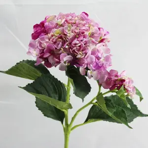 Large Hydrangea with 2 heads 75cm Fuschia Pink