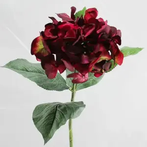 Single Large Hydrangea 76cm Burgundy