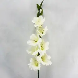 Artificial Gladiolus Flower Spray 92cm White