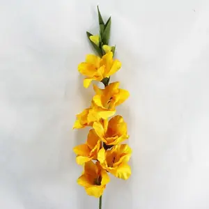 Artificial Gladiolus Flower Spray 92cm Yellow