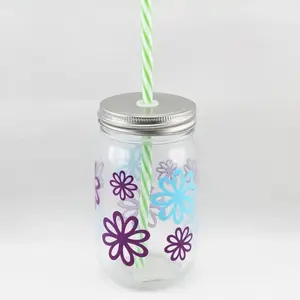 Floral Design Mason Jar