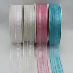 3 Stripe Satin Organza Ribbon 25mmx20m