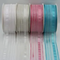 3 Stripe Satin Organza Ribbon 40mmx20m