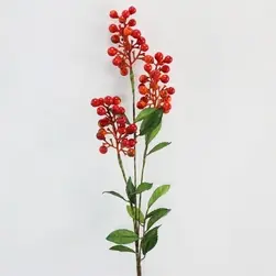 Berry Spray Long Stem 58cm Red