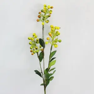 Berry Spray Long Stem 58cm Green