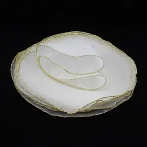 Gold Edge Organza Circles Pk 10