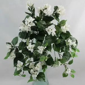 Artificial Bougainvillea Hanging Bush 60cm White