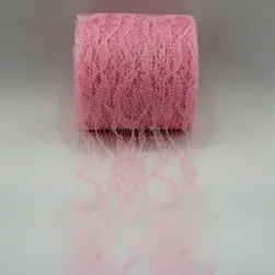 Cut Edge Lace Ribbon Pink 70mmx9.1m