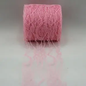 Cut Edge Lace Ribbon Pink 70mmx9.1m