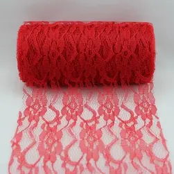 Cut Edge Lace Ribbon Red 150mmx9.1m