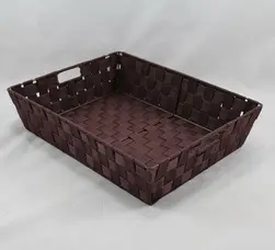 Large Rect PP Tray Dk Brown 45x35x11cm Height