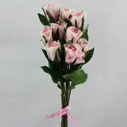 Long Rosebud x 9 47cm Pink