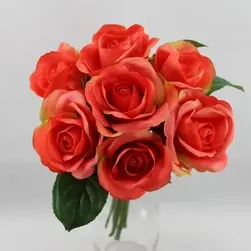 Rose Bouquet x 7 Orange  23cm