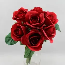 Rose Bouquet x 7 Red 23cm