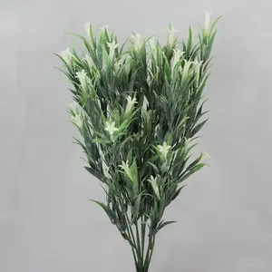Flowering Grass Bush 42cm Cream