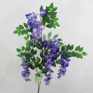 Wisteria Spray x 4 Heads 86cm Purple/Blue