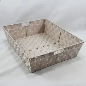 Large Rect PP Tray Almond 45x35x11cm Height