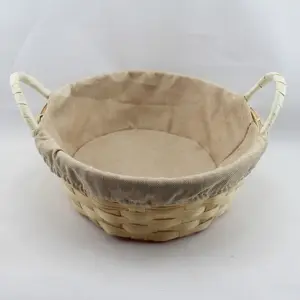 Round Bamboo Tray Natural Liner 23 x 9cm height