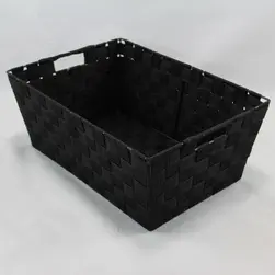 Rect Tapered PP Storage Black 40.5x28x16.5cm height