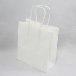 Paper Bag Twist Hdl White 13x21cm height