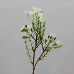 Short Wax Flower Pick 27cm White
