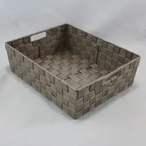 Large Rect Tapered PP Tray Beige 40x32x12cm height