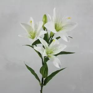 Asiatic Tiger Lily Spray 73cm White