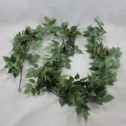 Deluxe Mixed Ficus Fittonia & Berry Garland 6ft