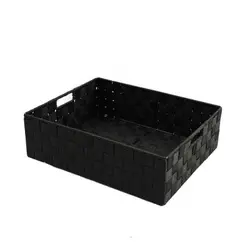 Large Rect Tapered PP Tray Black 40x32x12cm height