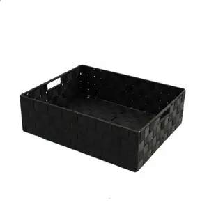 Medium Rect Tapered PP Tray Black 37x29.5x11.5cm height