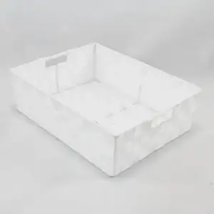Medium Rect Tapered PP Tray White 37x29.5x11.5cm height