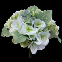 Hydrangea Bouquet 30cm White Green