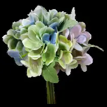 Hydrangea Bouquet 30cm Green Blue Pink