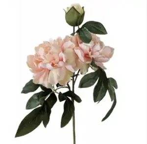 Large Peony Flower Spray 72cm Light Pink