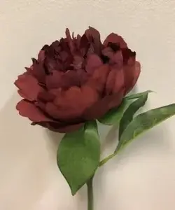 Short Stem Peony 33cm Burgundy