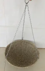 Round Hanging Seagrass Basket Natural  33x15cm
